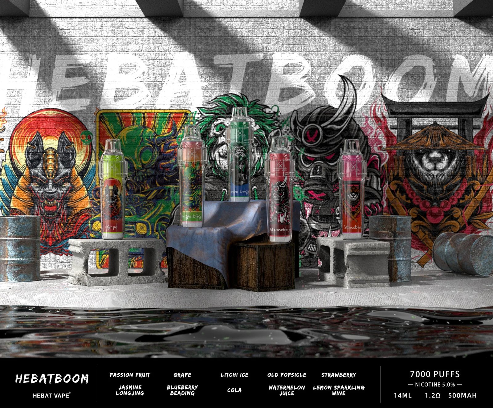 【Hebat 喜貝 BOOM】7,000 口續航神機 14ml 巨量油倉抽到天荒地老 500mAh 強勁電力支援 3.5% 精準解癮比例 台灣現貨:圖片 3