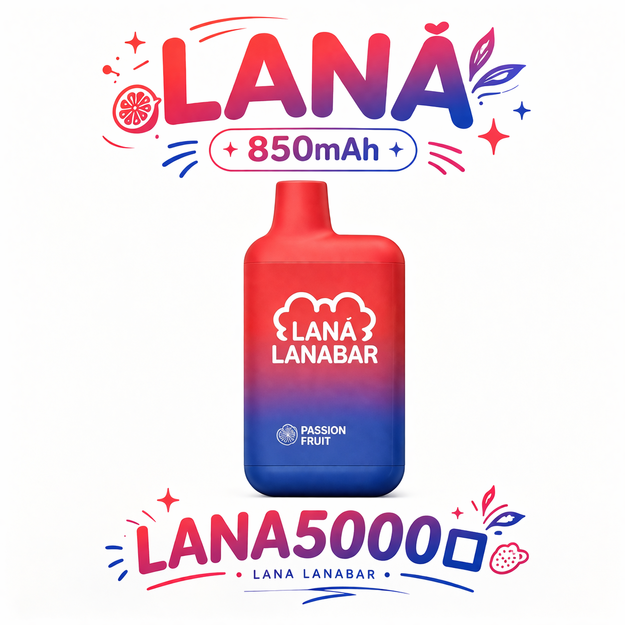 LANA 5000 抽超耐用拋棄式 純淨高質感外殼 職人級網芯高度還原 電力滿格 800mAh 不斷電 台灣發貨免等待