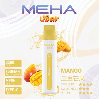 MEHA VBar 魅嗨小白條 8500 3% 醇熟尼古丁鹽 順滑入喉解癮更到位 小白條輕盈手感 綻放純粹果香 650mAh長效續航始終如一 台灣現貨:圖片 6